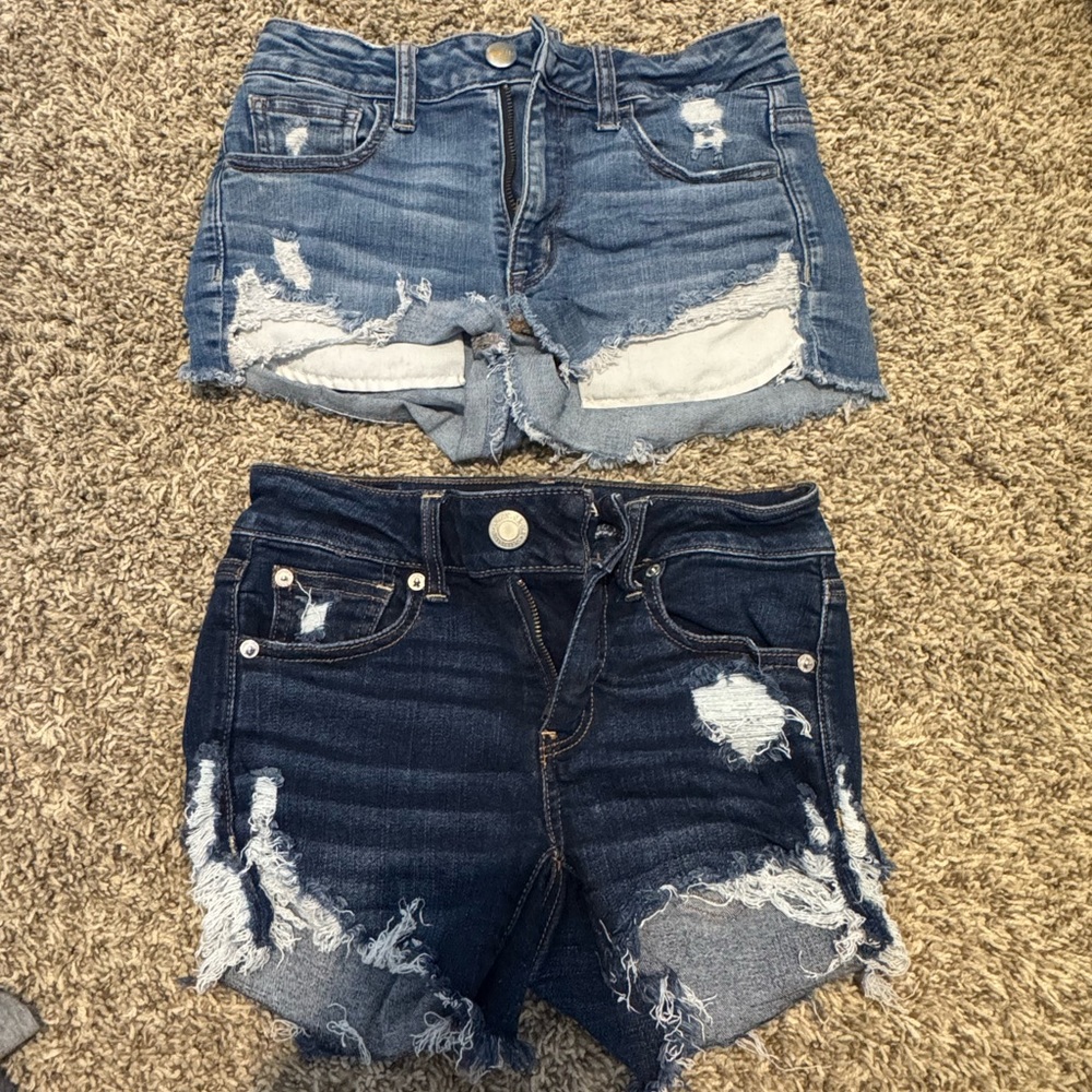 American Eagle Outfitters Blue and Dark Blue Jean Shorts